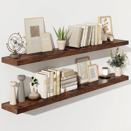 Vista 70 de Fun Memories Estantes flotantes – Estante de pared de 9.3 pulgadas de profundidad para decoración y almacenamiento – Estantería de exhibición