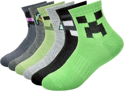 Vista 11 de Minecraft boys Multi-pack Socks Verde (paquete de 5)