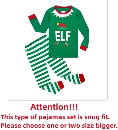 Vista 2 de Pijamas familiares a juego de Navidad pijamas de algodón para vacaciones