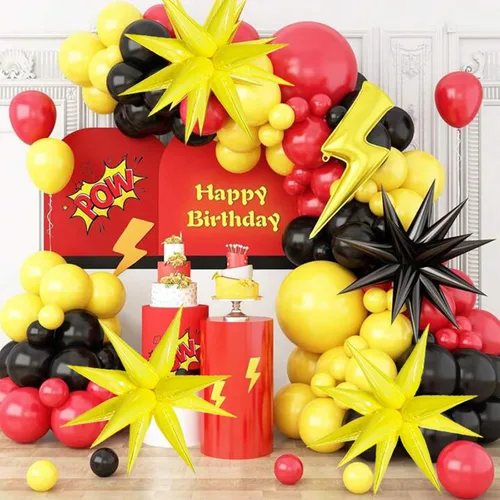Vista 2 de 60 globos amarillos de estrella de 26 pulgadas, globos grandes de estrella explosiva de 12 puntos para cumpleaños, boda, girasol, limón, decoración