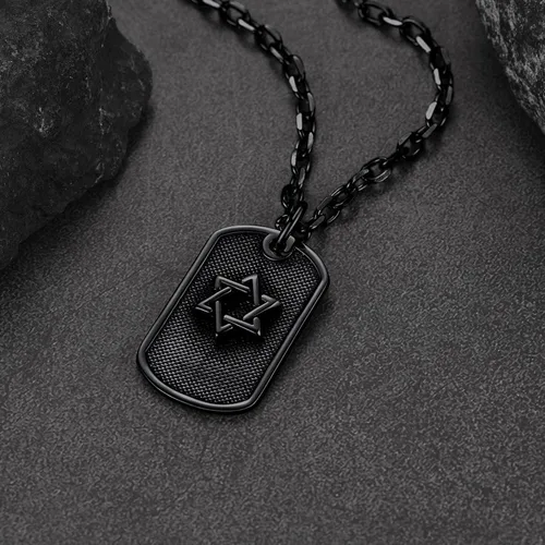 Vista 8 de FaithHeart David of Star Collar para hombres y mujeres, collar con colgante de estrella judía, acero inoxidable, amuleto hebreo, caja de regalo