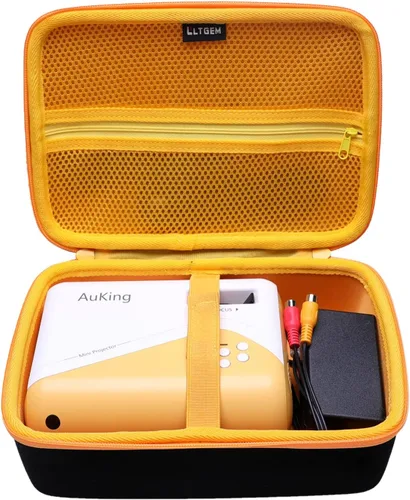 Vista 10 de LTGEM - Funda de proyector para AuKing 2026 actualizada, interior: 8.4"x7.2"x3.2" Compatible con Aurzen EAZZE D1 / TMY y la mayoría de mini