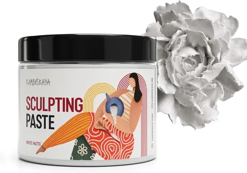 Vista 7 de KAMENSKAYA Sculpture Paste - Paper Paste for Sculpting - White Matte, 250 ml (8.45 fl oz)