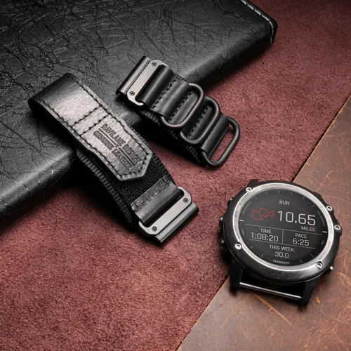 Vista 2 de Compatible With Garmin Watch Band, Leather Watch Band Sports Strap For
