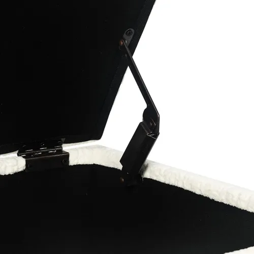 Vista 6 de Adeco Otomán Cubo de Piel Sintética Blanca de 18 Pulgadas de Alto con Almacenamiento, Taburetes Reposapiés de Silla de Terciopelo en Relieve 3D