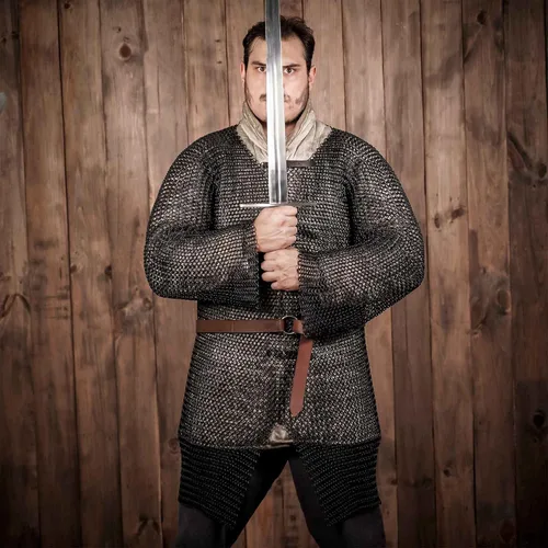 Vista 5 de Lord Of Battles Chainmail Hauberk - Anillos redondos con botones de acero