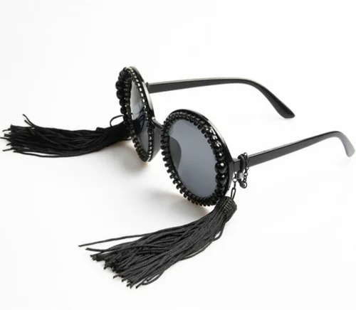 Vista 2 de Gafas de sol barrocas de moda con borlas retro para mujer