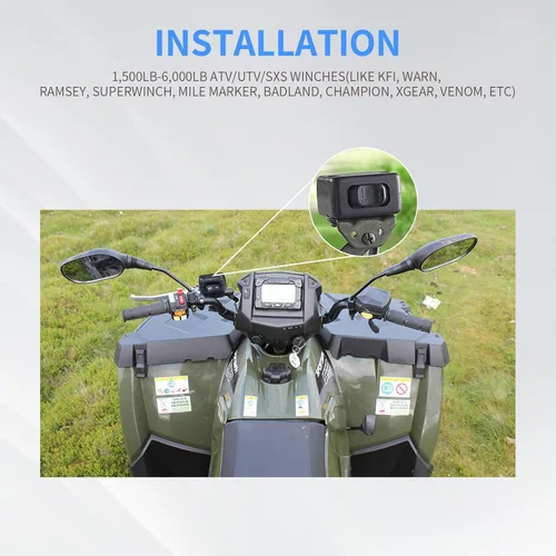 Vista 6 de MaySpare Interruptor de pulgar basculante de cabrestante de 12 V con soporte de montaje para kit de línea de control de manillar ATV UTV