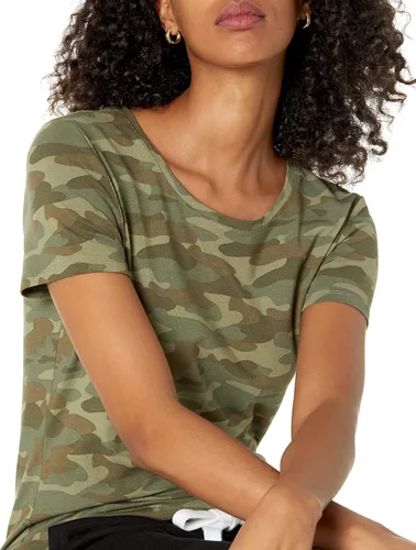 Vista 5 de Tienda Essentials - Camiseta de manga corta con cuello redondo y ajuste clásico para mujer, paquete múltiple