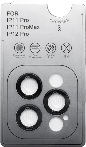 Vista 2 de TENOC - Protector de lente de cámara para iPhone 11 Pro y 11 Pro Max y 12 Pro, negro AR+AF, vidrio templado 9H, anillo de metal individual