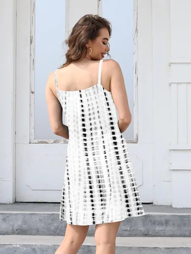 Vista 5 de ETCYY Vestidos de verano para mujer 2025, casual, sin mangas, cuello en V, suelto, salida de playa, vestidos de verano con bolsillos, Tinte 29