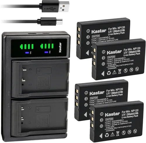 Vista 7 de Kastar Reemplazo del cargador de batería USB LTD2 para Fujifilm NP-120, NP-120B, FNP120, Toshiba NP-120, PX1657, PENTAX D-LI7, RICOH DB-43, CONTAX