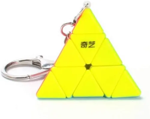Vista 3 de CuberSpeed Mini pirámide cubo mágico llavero triángulo cubo velocidad rompecabezas sin pegatinas