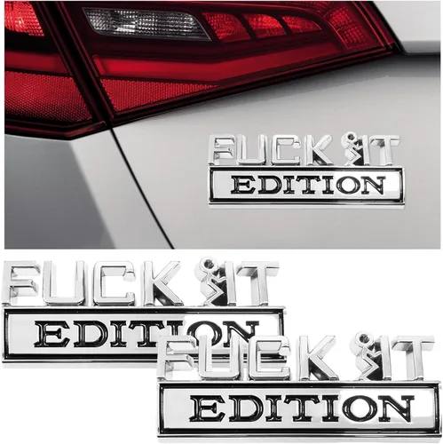 Vista 14 de Dickno Fuck It Edition Emblema para automóvil, calcomanías de decoración de parachoques de auto, calcomanía para guardabarros laterales 3D