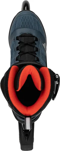 Vista 6 de Rollerblade Macroblade 90 Patines en línea de fitness para hombres adultos, Azul Orión/Naranja Picante, Patines en línea de rendimiento