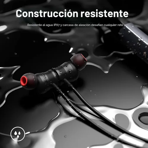 Vista 6 de Rythflo auriculares Bluetooth, auriculares inalámbricos con micrófono de 150 horas de reproducción, banda magnética para el cuello, auriculares