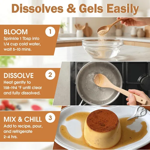 Vista 5 de Curnue Gelatina en polvo de carne de res sin sabor, 7 onzas / 6.98 oz, gelatina en polvo alimentada con pasto, sin gluten y sin azúcar
