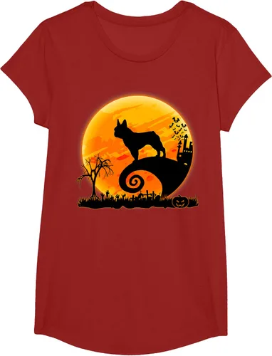 Vista 88 de Camiseta divertida de disfraz de Halloween para perro y luna de Bulldog francés, Negro, S