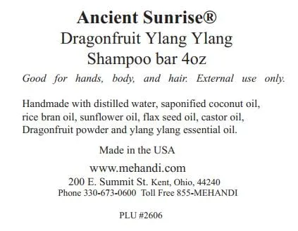 Vista 3 de Ancient Sunrise Barra de champú con fruta del dragón y Ylang Ylang: alto en vitaminas A, B y C promueve el brillo y la fuerza para reparar