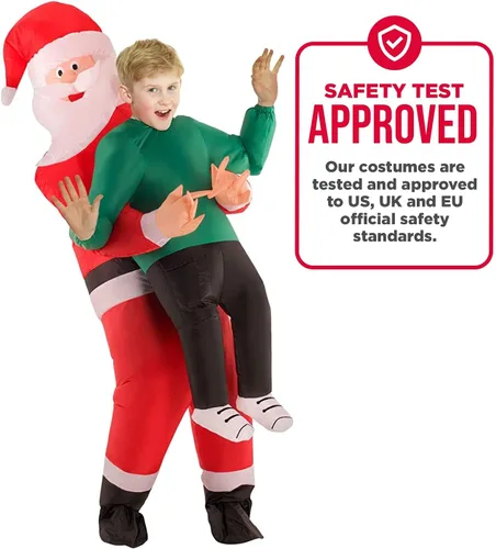 Vista 6 de Morph Inflatable Santa Costume for Kids Blow Up Santa Suit Kids Funny Inflatable Christmas Costume for Boys Girls