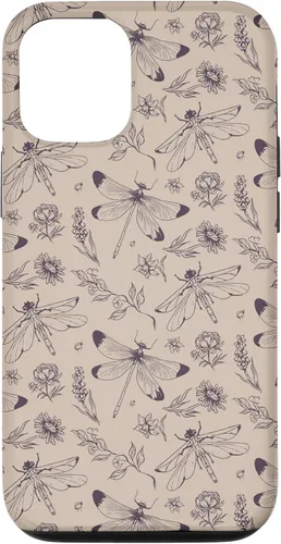 Vista 28 de Vintage Dragonfly Tan Sand Beige Wildflower Floral Flower Case for iPhone 16