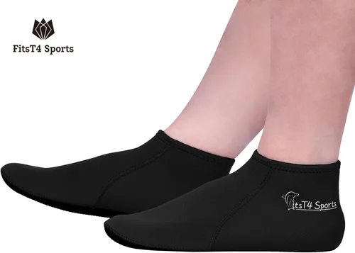 Vista 2 de FitsT4 Sports Calcetines de agua de neopreno de 0.118 in con aleta de esnórquel antideslizante para hombres y mujeres