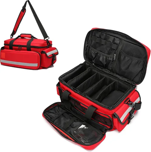 Vista 9 de Bolsa Médica, Bolsa de Primeros Auxilios, Bolsa de Emergencia, Organizador Profesional Bolsa de Trauma para Primeros Respondedores con Divisores