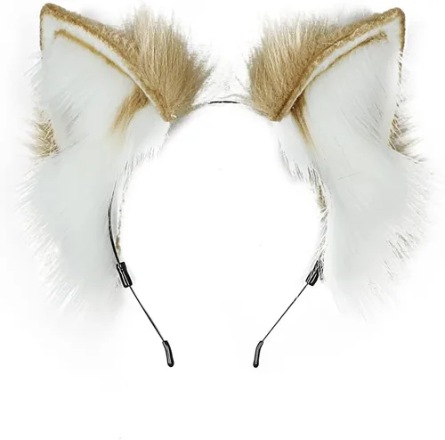 Vista 17 de VIGVAN Diademas de animales Cosplay orejas Fox Punk Cross 3c negro