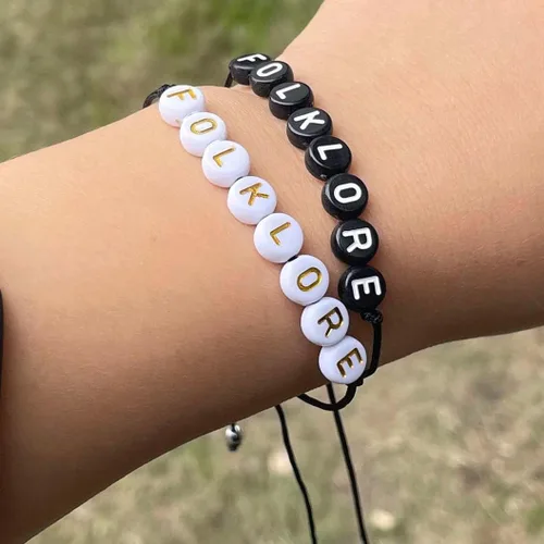Vista 5 de Juego de 2 pulseras de cuentas para cantante y cantante de 1989 Everymore Folklore Speak Now Midnight Antihero Song inspirado en la música, regalos