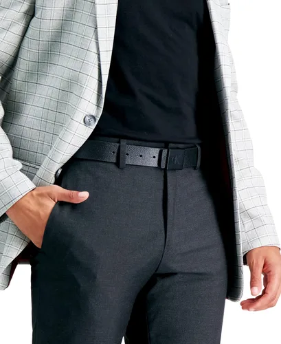 Vista 5 de Calvin Klein Cinturón casual con hebilla de placa para hombre con tratamiento de logotipo