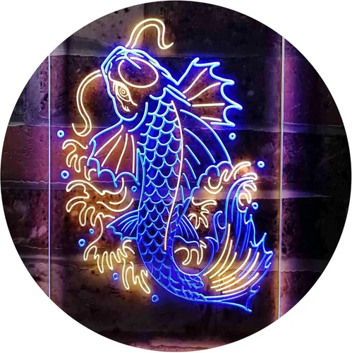 Vista 18 de ADVPRO Koi Fish Display - Letrero de neón LED de doble color, azul y rojo, 8 x 12 pulgadas st6s23-i3720-br