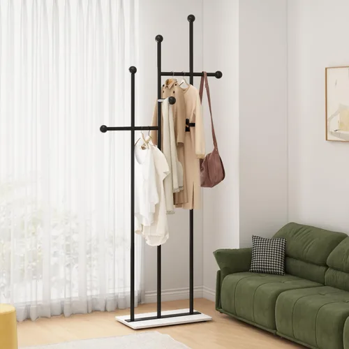 Vista 10 de Percheros independientes con base de mármol, soporte de ropa resistente para entrada, dormitorio, sala de estar, boutiques, 15.7 pulgadas de largo
