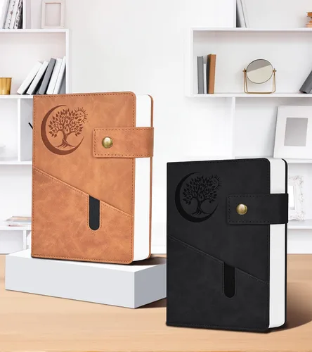 Vista 6 de PAIBAS Cuaderno de diario con líneas gruesas de 365 páginas para hombres y mujeres, diarios grandes de cuero A4 para escribir, cuadernos de tapa