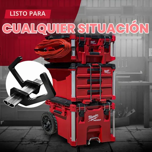 Vista 6 de Soporte para cable de extensión Packout para sistema Alpha Rail Compatible con Milwaukee Packout Tool Box - Se ajusta a organizadores Packout
