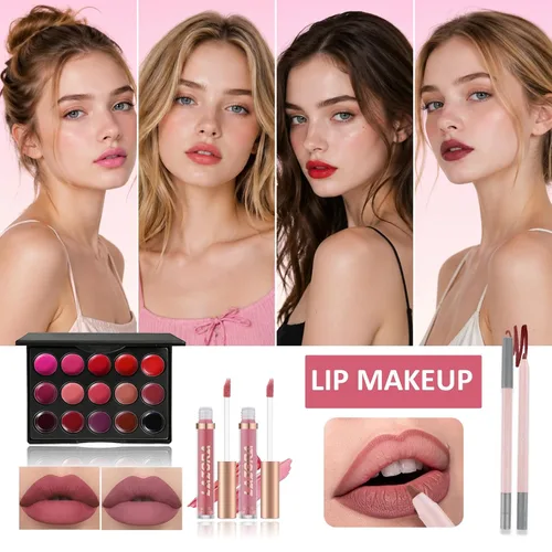 Vista 4 de Kit de maquillaje todo en uno para adolescentes, juego de regalo de maquillaje para mujeres, caja de regalo para las fiestas, paquete esencial