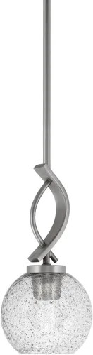 Vista 9 de Toltec Lighting Cavella Stem Colgado Mini colgante, acabado grafito, vidrio de muselina blanca de 4 pulgadas