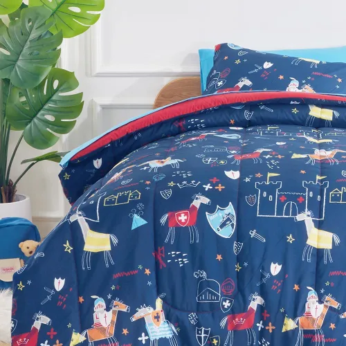 Vista 20 de SLEEP ZONE Juego de edredón de 5 piezas para niños, tamaño individual, súper lindo y suave, ropa de cama para niños en una bolsa, juego de 5 piezas