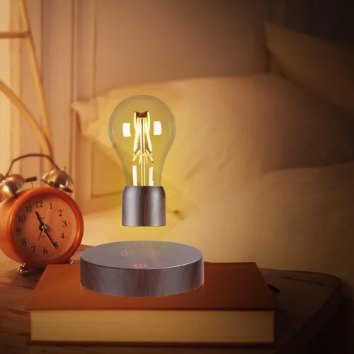 Vista 5 de UVEHAS Bombilla de levitación magnética, lámpara LED de levitación magnética con control táctil, bombilla giratoria flotante, luces nocturnas