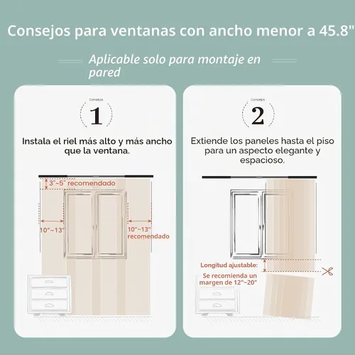 Vista 9 de GoDear Design Persianas verticales deslizantes ajustables con 99.99% de opacidad de 45.8"- 86" de ancho x 96" de alto, persianas de ventana