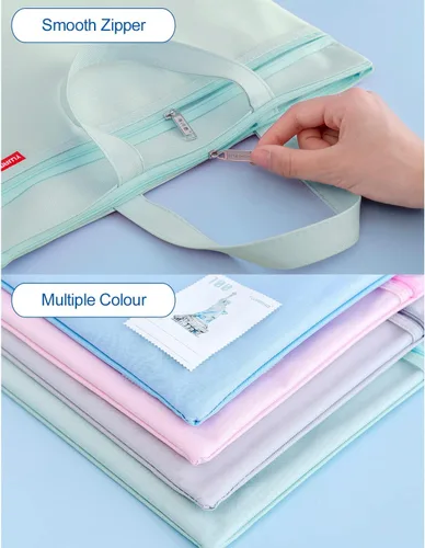 Vista 2 de Calculadora de escritorio y bolsa impermeable con cremallera de malla, batería de 12 dígitos, pantalla LCD con energía solar, calculadora de botón