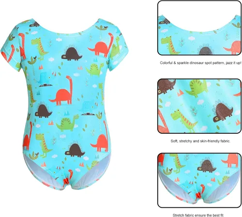 Vista 5 de Maillot para niñas Gimnasia Spakle Dino Print Ballet Dance Unitards