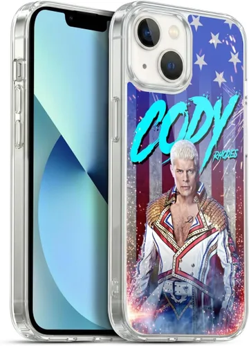 Vista 35 de Head Case Designs Funda de gel suave con licencia oficial de la WWE American Nightmare Flag Cody Rhodes Graphics compatible con Apple iPhone 7