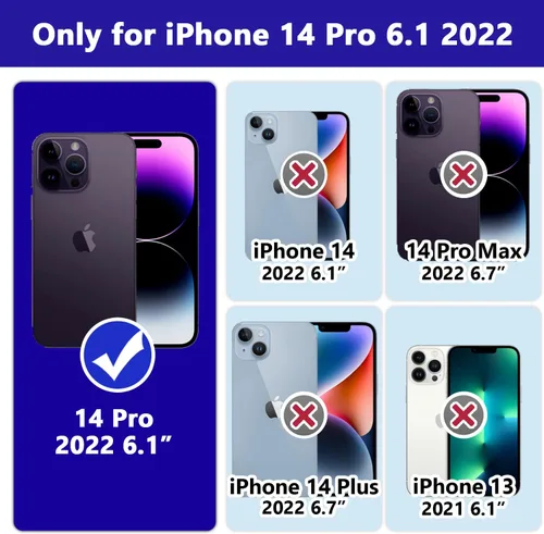 Vista 2 de Grifobes Funda diseñada para iPhone 14 Pro, silicona gruesa 3 en 1, resistente, a prueba de golpes, resistente, funda de goma de 6.1 pulgadas