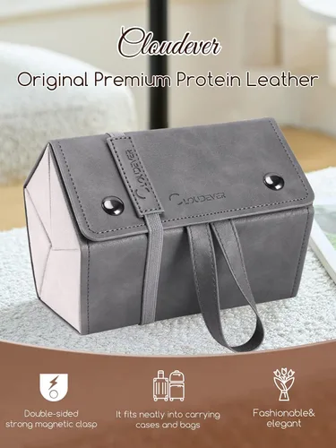 Vista 2 de Estuche organizador de lentes de sol para hombres y mujeres, plegable, para colgar, estuche de viaje, organizador de almacenamiento