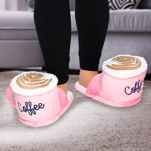 Vista 2 de Pantuflas de tacos mullidas para mujeres y hombres, café, piña, divertidos zapatos de casa para interiores y exteriores, pizza, aguacate