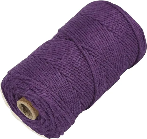 Vista 46 de Cordón de algodón para macramé, hilo torcido de 4 capas, cuerda de algodón natural, suministros perfectos de macramé, para hacer soportes colgantes