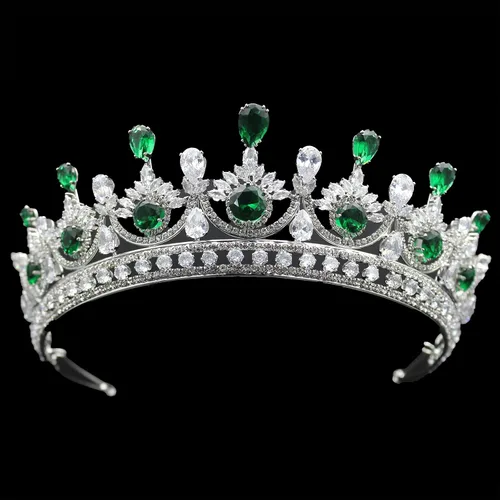 Vista 8 de Corona de boda y tiaras de circonita cúbica para mujeres y niñas, baile de graduación, quinceañera, cumpleaños, accesorios para el cabello, joyería