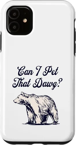 Vista 6 de iPhone 13 Pro Max Can I Pet That Dawg? Bear Meme Funda Southern Accent