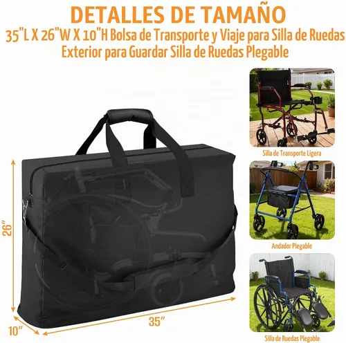Vista 2 de Kovshuiwe Bolsa de transporte y viaje para silla de ruedas al aire libre