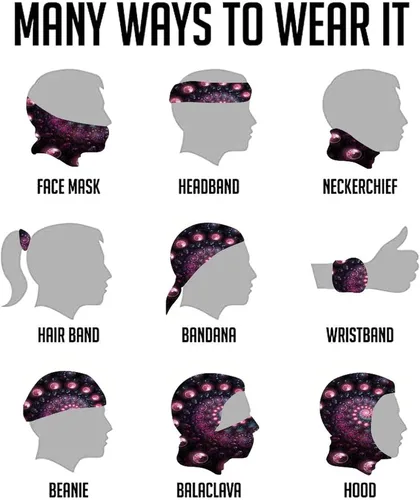 Vista 6 de Bufanda de arte fractal máscara de planeta psicodélico bufanda para adultos cubierta facial para hombres máscara de polaina máscara de gator bandana